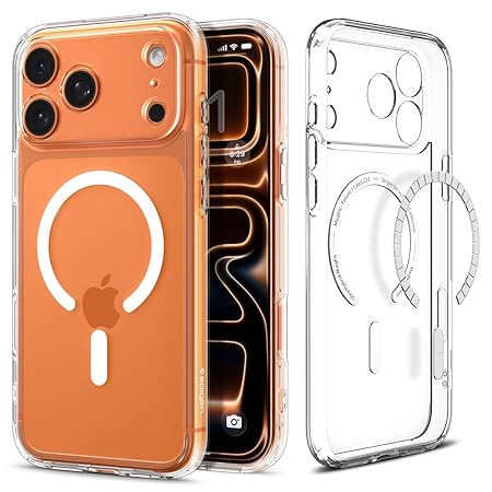 Spigen Ultra Hybrid MagFit Back Cover Case Compatible with iPhone 17 Pro (TPU + Poly Carbonate | Clear White)