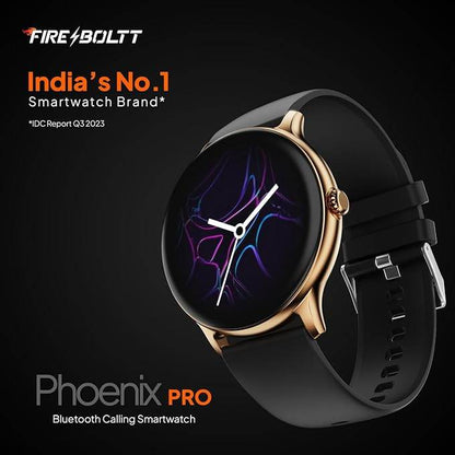 Fire-Boltt Phoenix Pro Smart Watch 1.39 inch Bluetooth Calling, Metal Body with 120+ Sports Modes, SpO2 (Gold Black) - Rajputtrade