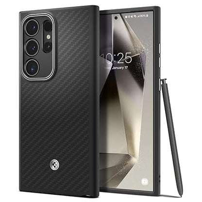 Spigen Enzo Aramid for Samsung Galaxy S24 Ultra Case, Galaxy S24 Ultra Back Cover - Matte Black