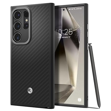 Spigen Enzo Aramid for Samsung Galaxy S24 Ultra Case, Galaxy S24 Ultra Back Cover - Matte Black