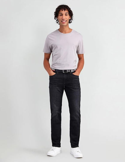 U.S. Polo Assn. Denim Co. Men's Black Mid Rise Wash Button Cotton Slim Jeans - Rajputtrade