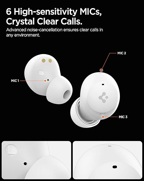 Spigen Audio Newly Launched SA-TW P10 True Wireless in Ear Earbuds with 30H Playtime, Upto 40dB 4 Multi-Mode ANC Pro (2 Color Options)