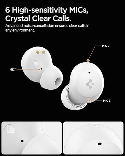 Spigen Audio Newly Launched SA-TW P10 True Wireless in Ear Earbuds with 30H Playtime, Upto 40dB 4 Multi-Mode ANC Pro (2 Color Options)