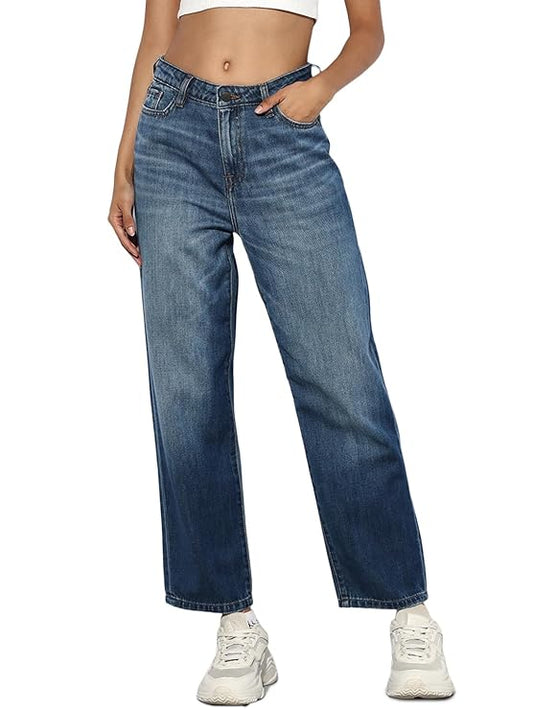 Women's Regular Jeans, Dark Blue Denim (Size 30) - Rajputtrade