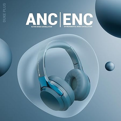 ZEBRONICS Duke Plus, Wireless Over Ear Headphone with ANC, ENC, Upto 70* Hours Backup (Black) - Rajputtrade