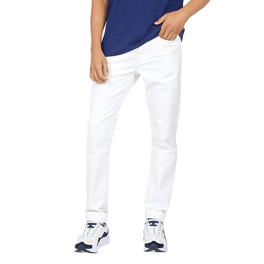 Lee Men White Travis Slim Tapered Fit Mid Rise Jeans - Rajputtrade