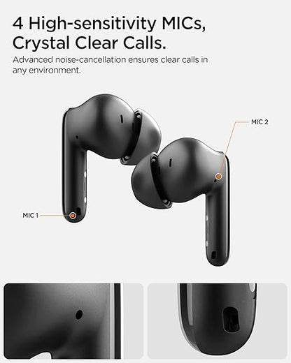 Spigen Audio Newly Launched SA-TW S10 True Wireless in Ear Earbuds with 30H Playtime, Upto 28dB ANC, 10mm Driver, IPX5 (2 Color Options)