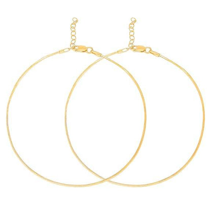 925 Sterling Silver Modest Minimal Gold Plating Anklet (Pair) | Gift for Women & Girls | - Rajputtrade