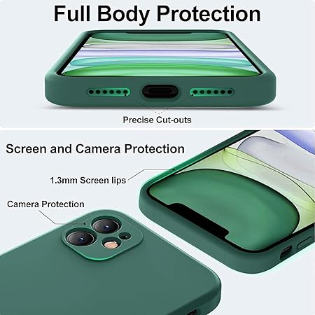 iPhone 11 Cover Soft Liquid Silicone Slim Protective Shockproof (Silicone Green)