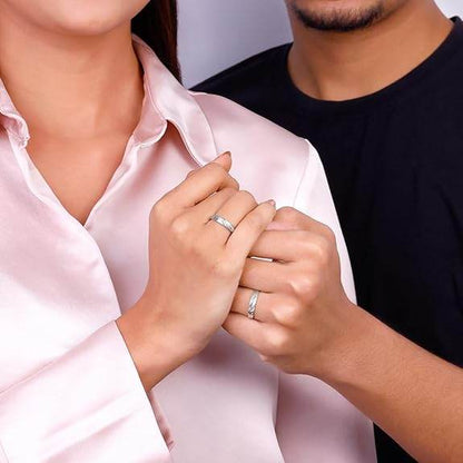 925 Silver Anushka Sharma Vintage Couple Band, Adjustable | Promise Rings for Men and Women | - Rajputtrade