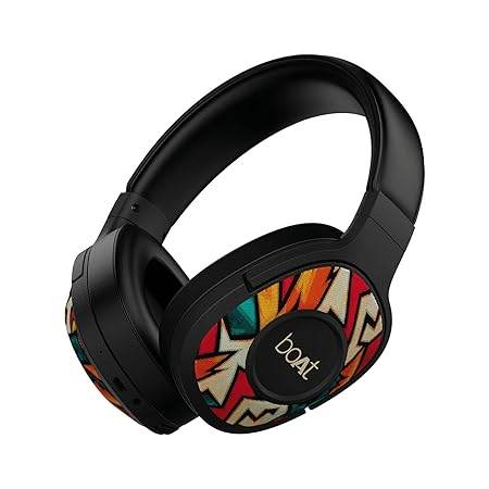 boAt Rockerz 550 Bluetooth Wireless Over Ear Headphones with Upto 20 Hours Playback, 50MM Drivers (Black) - Rajputtrade