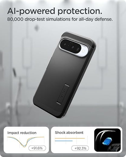 Spigen Tough Armor (AI) MagFit for Google Pixel 10 Pro Case, Pixel 10 Back Cover - TPU+Poly Carbonate｜Black