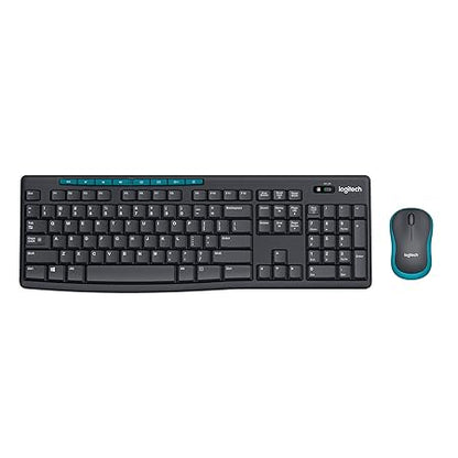 Logitech MK275 USB Wireless Keyboard and Mouse Set for Windows, 2.4 GHz Wireless, Compact Wireless Mouse, 8 Multimedia & Shortcut Keys, 2-Year Battery Life, PC/Laptop - Black - Rajputtrade