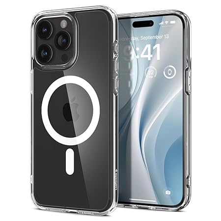 Spigen Ultra Hybrid MagFit Back Cover Case Compatible with iPhone 15 Pro (TPU + Poly Carbonate | White)