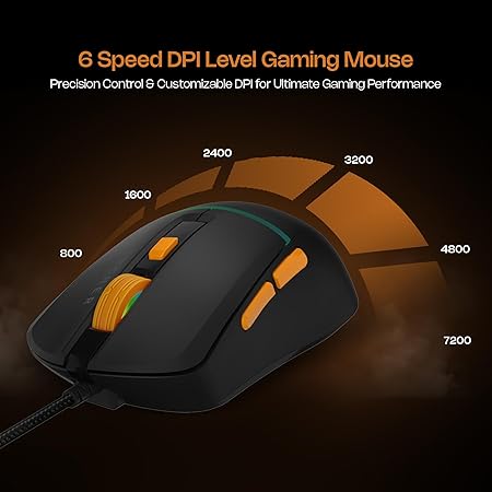 Archer Tech Lab Wired Gaming Keyboard and Mouse Combo| Full Size 104 Keys, 19 Anti-Ghosting| 6 Button Mouse Adjustable 7200 DPI, 13 RGB Modes, Braided Cable| for PC, Laptop, Windows, Mac, Linux(G200) - Rajputtrade