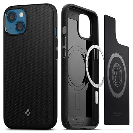 Spigen Mag Armor Back Cover Case Compatible with iPhone 13 mini (TPU | Matte Black)