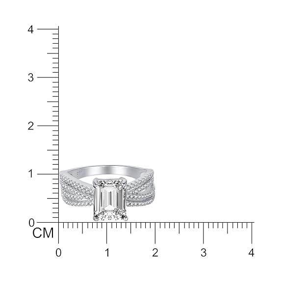 92.5 Sterling Silver Multi Band Emerald Cut Ring | Engagement Ring for Women, - Rajputtrade