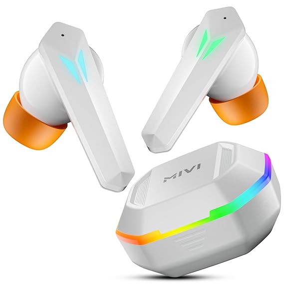 Mivi Commando X7 [Just Launched] Gaming in Ear Earbuds: 35ms Low Latency, 13mm Bass Drivers, 50Hrs Playtime, Type C (White) - Rajputtrade