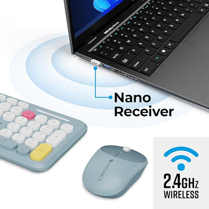 ZEBRONICS Companion 302 2.4GHZ Wireless Keyboard & Mouse Combo with UV Printed Keys,13 Multimedia Keys,800/1400/1600 DPI,High Precision,Advanced Optical Sensor Technology(Blue) - Rajputtrade