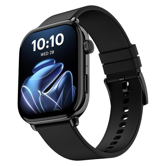 Noise Pulse 4 Max Smart Watch, 1.96" AMOLED Display, Functional Crown, Health Suite (Jet Black) - Rajputtrade