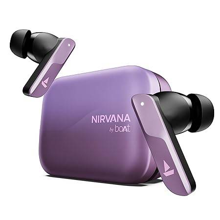 boAt Nirvana X TWS (2025), Knowles Dual Drivers,Hi-Res Audio LDAC,App Support,ENx,Dual Pair,Spatial Audio,Fast Charge, Bluetooth Earbuds, TWS Ear Buds Wireless Earphones with mic (Smoky Amethyst) - Rajputtrade