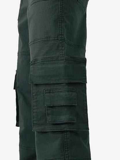 The Souled Store Solids: Men and Boys Straight Fit Cotton Blend Cargo Jeans - Rajputtrade