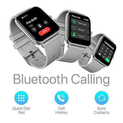 Fire-Boltt Ninja Call Pro Smart Watch Dual Chip Bluetooth Calling, 42.92mm (1.69 inch) Display (Grey) - Rajputtrade