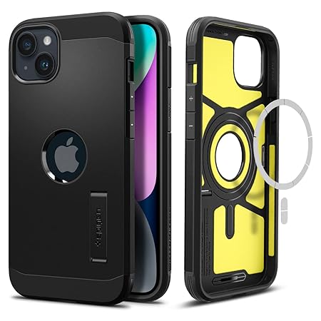Spigen Tough Armor MagFit Back Cover Case Compatible with iPhone 14 Plus (TPU + Poly Carbonate | Navy Blue)