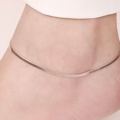 925 Sterling Silver Rose Gold Plating Braided Abstract Anklets (Single) | Gift for Women & Girls | - Rajputtrade