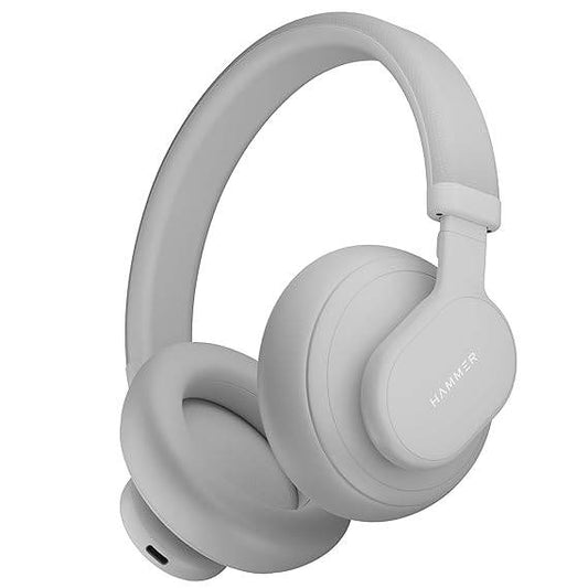 HAMMER Bash Max Over The Ear Wireless Bluetooth Headphones with Mic, Upto 40 Hours Playtime, Bluetooth 5.3 (Grey) - Rajputtrade