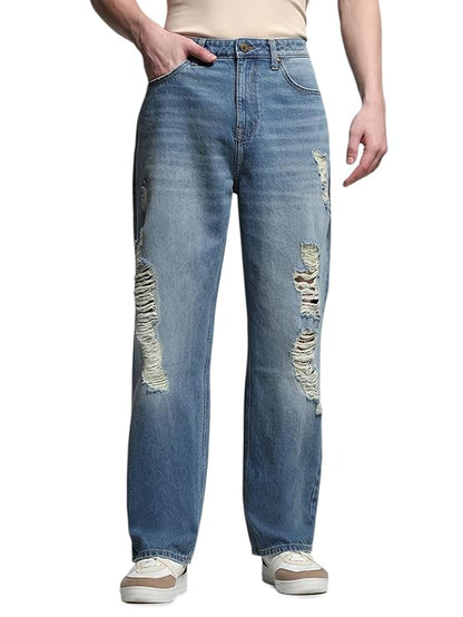 JACK & JONES Men's Loose Mid Rise Jeans(Size-28) - Rajputtrade