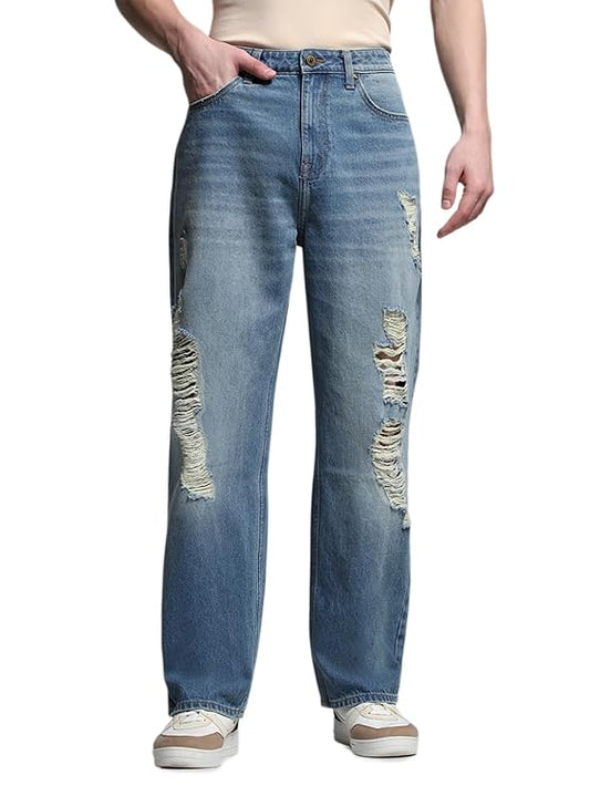 JACK & JONES Men's Loose Mid Rise Jeans(Size-28) - Rajputtrade