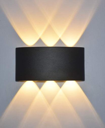 TRIPPING Indoor Outdoor wall lamps/lights lamp led light shade/curved black (06 Watts, Warm White, Die-Cast Aluminum) - Rajputtrade