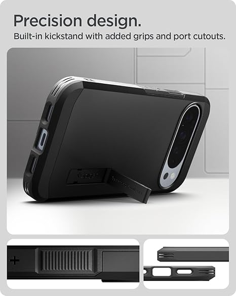 Spigen Tough Armor (AI) MagFit for Google Pixel 10 Pro Case, Pixel 10 Back Cover - TPU+Poly Carbonate｜Black