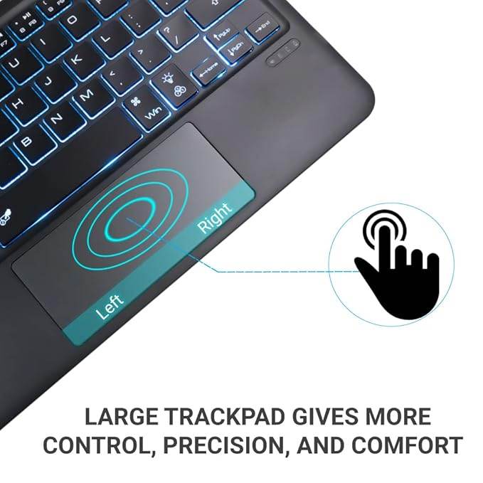 Concept Kart B102D Wireless Keyboard with Touchpad & Backlit, Ultra-Slim, Multi Device Connection, Smart Touchpad with Backlit Bluetooth 5.0 Keyboard for iPad, Laptop Android, Windows, iOS - Rajputtrade