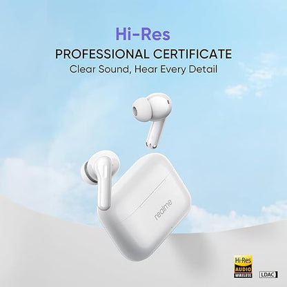 realme Buds T200 True Wireless Earbuds with Hi-Res Audio, 12.4mm Dynamic Bass Drivers, 32 dB ANC, Quad Mic, 45ms Latency, Upto 50 Hrs Playback (4 Color options)