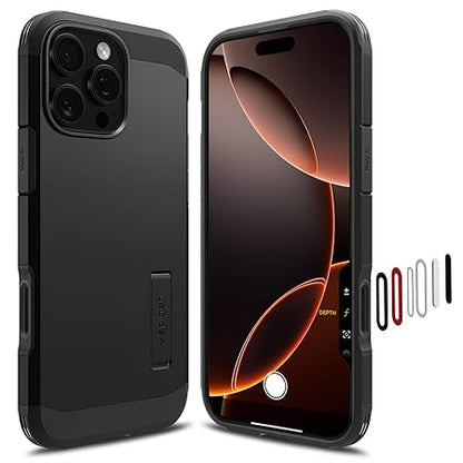 Spigen Tough Armor T (Ai) MagFit Back Cover Case Compatible with iPhone 16 Pro (TPU + Poly Carbonate | Black)
