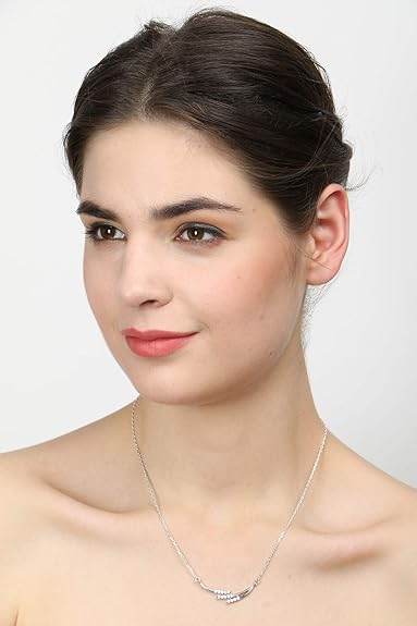 925 Sterling Silver Isla Pendant Chain Jewellery Set | Platinum Plated, Swiss Zirconia | Gift for Women & Girls - Rajputtrade