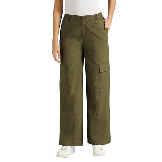 Women Relaxed Casual Pants, Dark Green (Size XL) - Rajputtrade