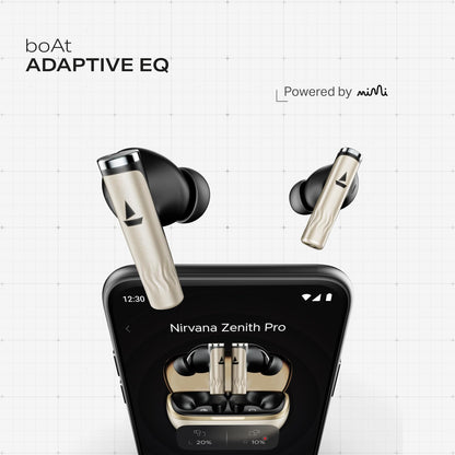 boAt Nirvana Zenith Pro (2025), 50dB Hybrid Adaptive ANC, Spatial Audio, Hi-Res Audio LDAC, 6Mics AI-ENx, 80 Hrs Battery, Bluetooth Earbuds, TWS Ear Buds Wireless Earphones with mic (3 Color Options)