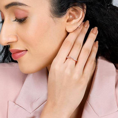 925 Silver Rose Gold Wreath Ring, Adjustable | Gifts for Girlfriend, Gifts for Women & Girls| - Rajputtrade