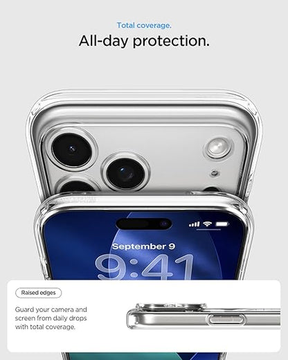 Spigen Ultra Hybrid MagFit Back Cover Case Compatible with iPhone 17 Pro (TPU + Poly Carbonate | Clear White)