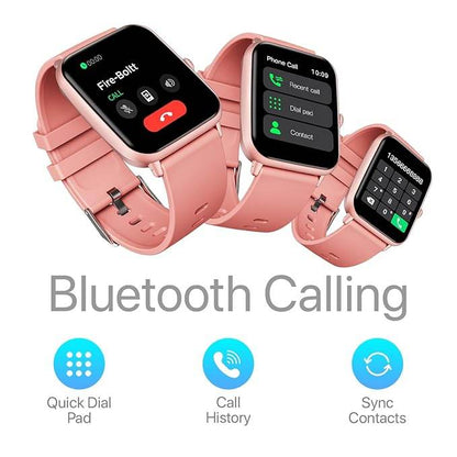 Fire-Boltt Ninja Call Pro Smart Watch Dual Chip Bluetooth Calling, 42.92mm (1.69 inch) Display (Pink) - Rajputtrade