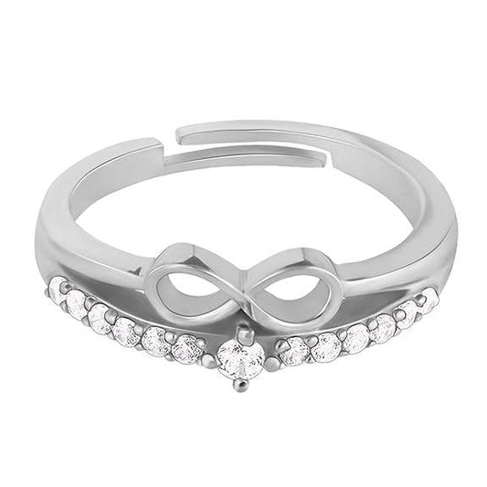 925 Silver Precious Heart Ring, Adjustable | Gifts for Women and Girls - Rajputtrade