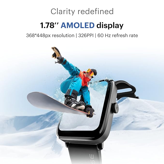 Noise ColorFit Pro 4 Alpha 1.78" AMOLED Display, Bluetooth Calling Smart Watch (Jet Black) - Rajputtrade