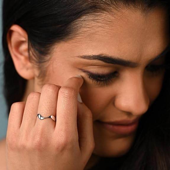925 Sterling Silver Wave Finger Ring | Size Adjustable | Thumb Band | Gift for Women Girls Wife Girlfriend - Rajputtrade