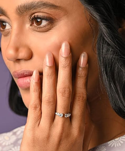 Pure 925 Sterling Silver Minimal Office wear Finger Ring with Adjustable Band | Gift for Women Girls Wife Girlfriend | Multiple Design Options - Rajputtrade