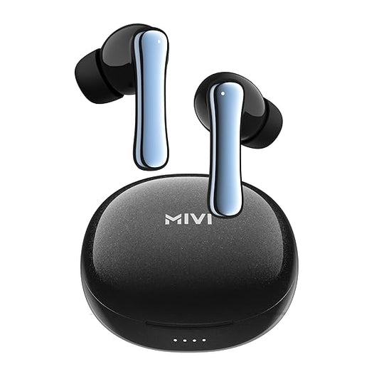 Mivi DuoPods i2 Pro [New Launch], InstaCharge HD Clear Calling Bluetooth in Ear Earbuds, 60 Hours+ Long Playtime (Black) - Rajputtrade