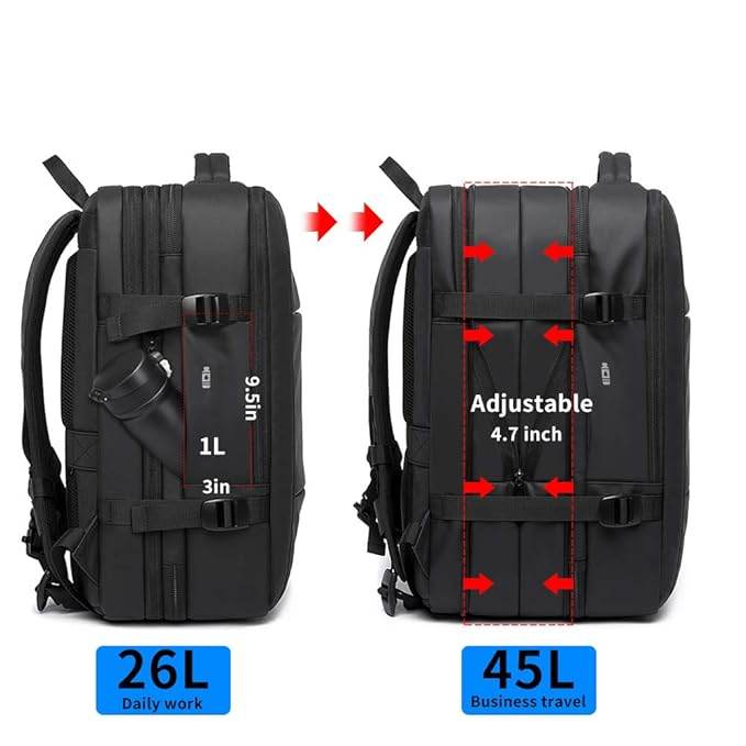 BANGE Travel Backpack,Flight Approved Carry On Backpack for International Travel Bag, Water Resistant Durable 17-inch Laptop Backpacks,Large Daypack Business Weekender Luggage Backpack for Men Women… - Rajputtrade