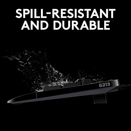 Logitech G213 Prodigy USB Gaming Keyboard, LIGHTSYNC RGB Backlit Keys, Spill-Resistant, Customizable Keys, Dedicated Multi-Media Keys - Black - Rajputtrade